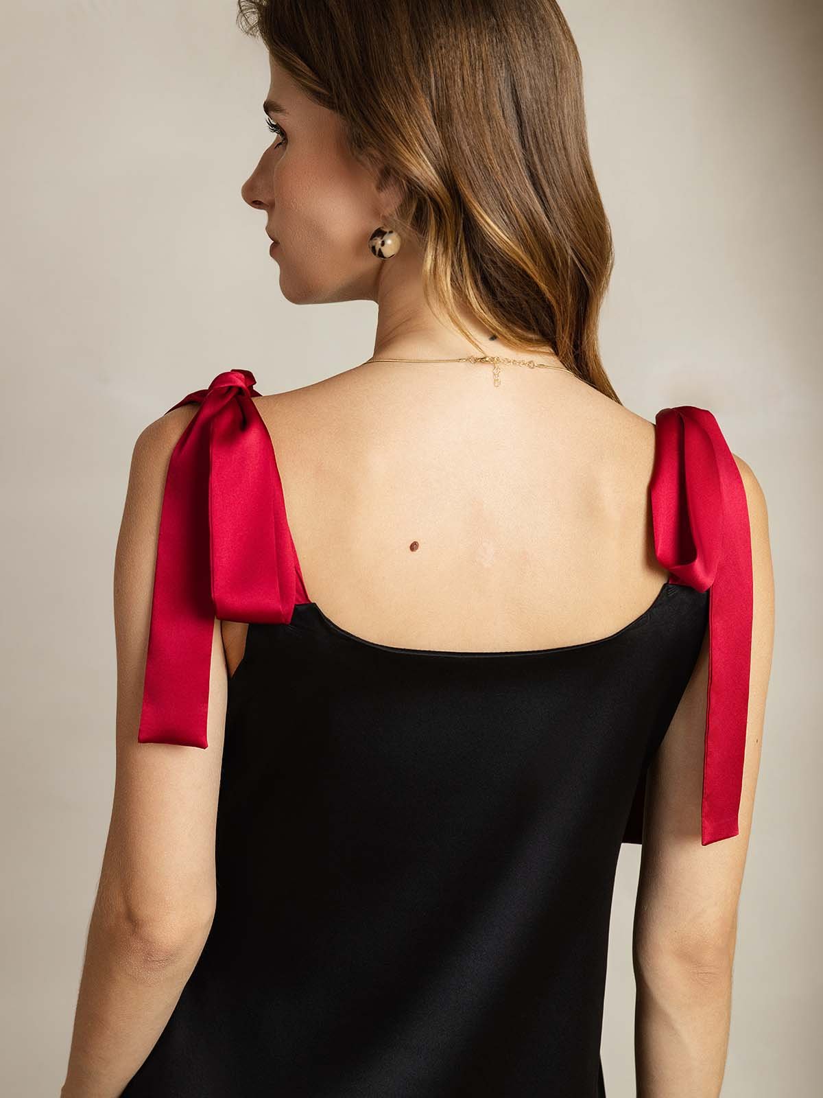 Robe Soie 19 Momme Longueur Genou Bretelles Ajustables