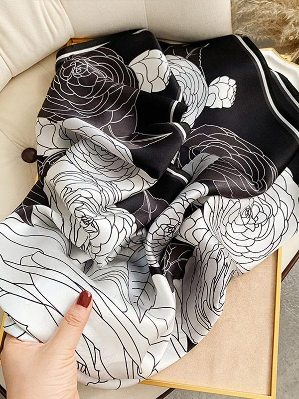 Foulard Carré en Soie Shadow Rose 90