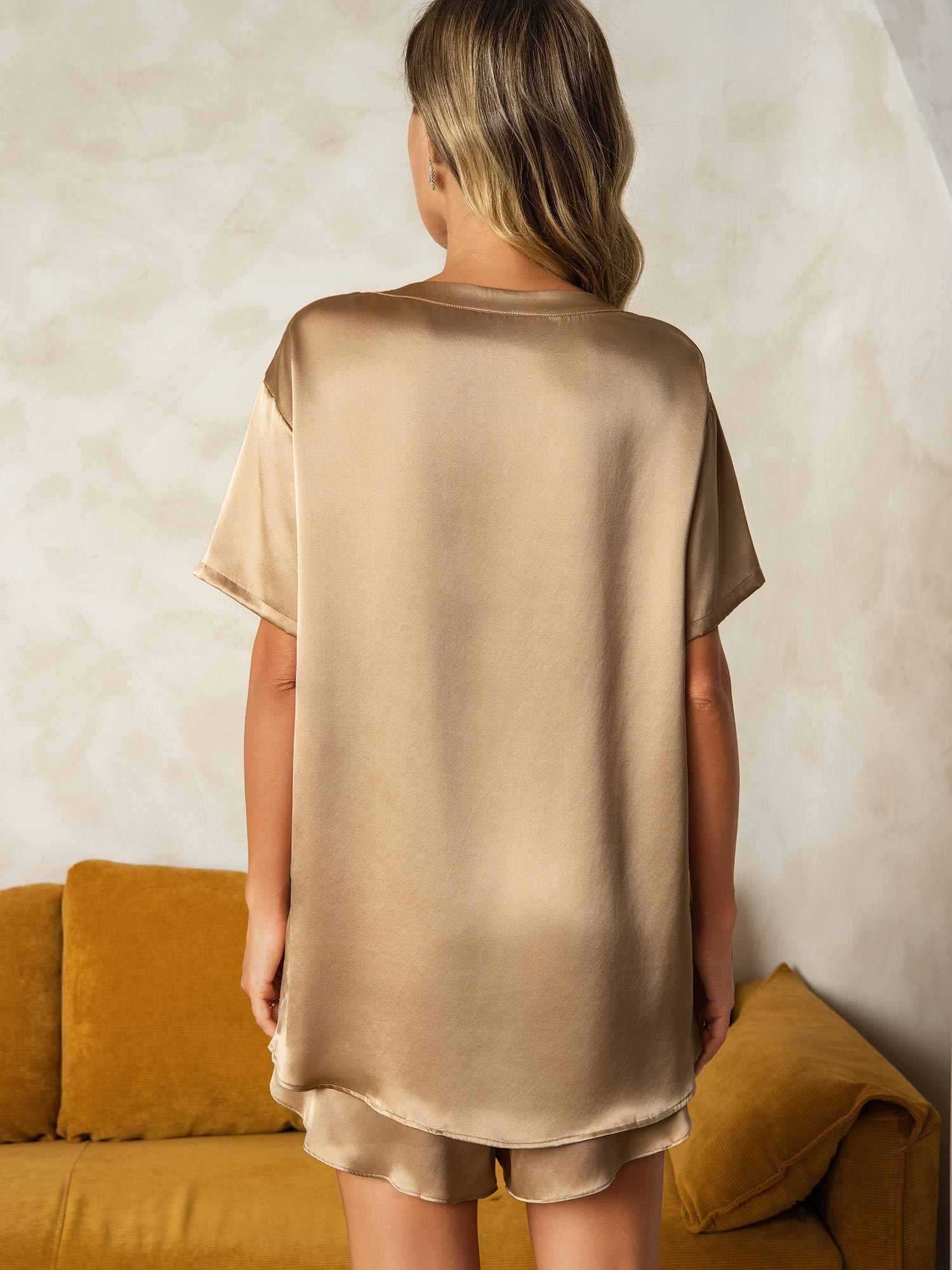 Pure Soie Courtes Manches Pyjamas