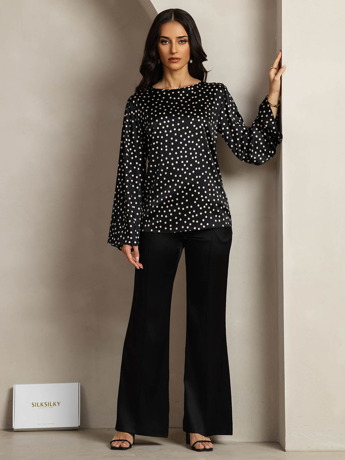 19Momme Soie Longues Manches Blouse