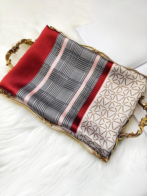 Écharpe Longue en Soie Rubans Modernes