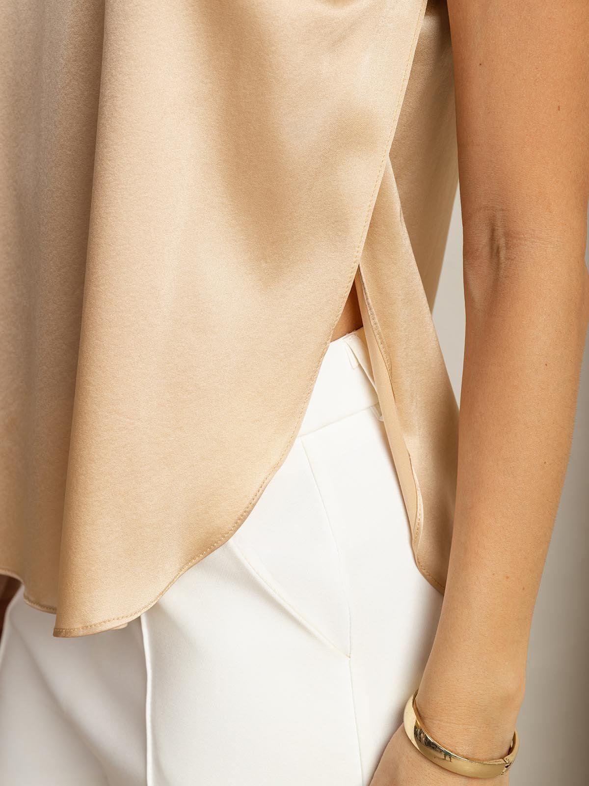 Débardeur Femme 19Momme Soie Avec Fente Latérale