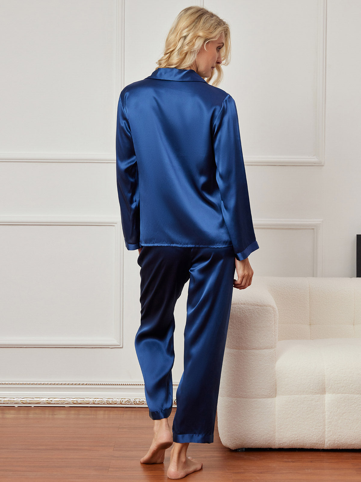 Pyjama DéContracté Pour Femmes En Pur Soie Avec Boutonnage