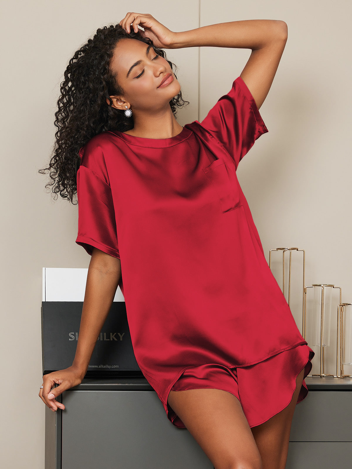 Pure Soie Courtes Manches Pyjamas