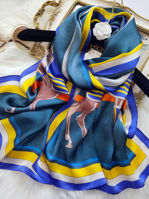 Écharpe Longue en Soie Grâce Galopante