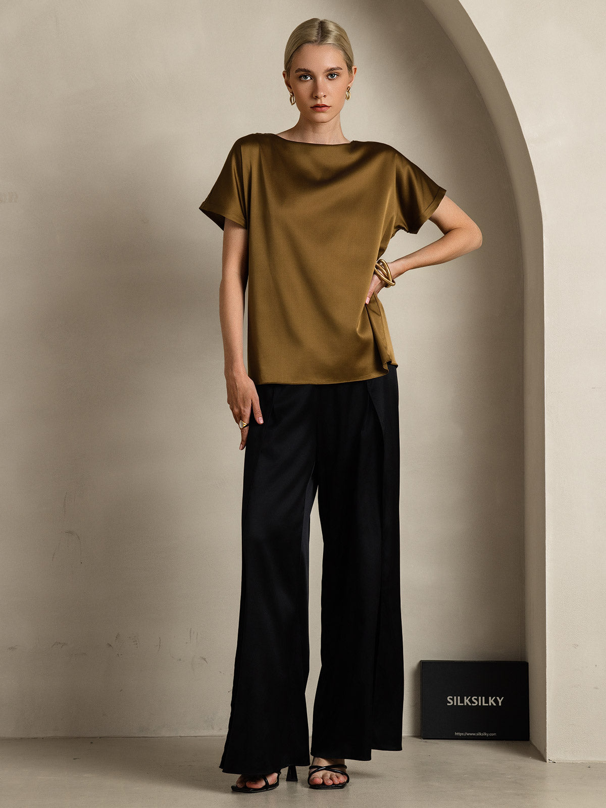 19Momme Soie Décontracté Manches Courtes T-Shirt