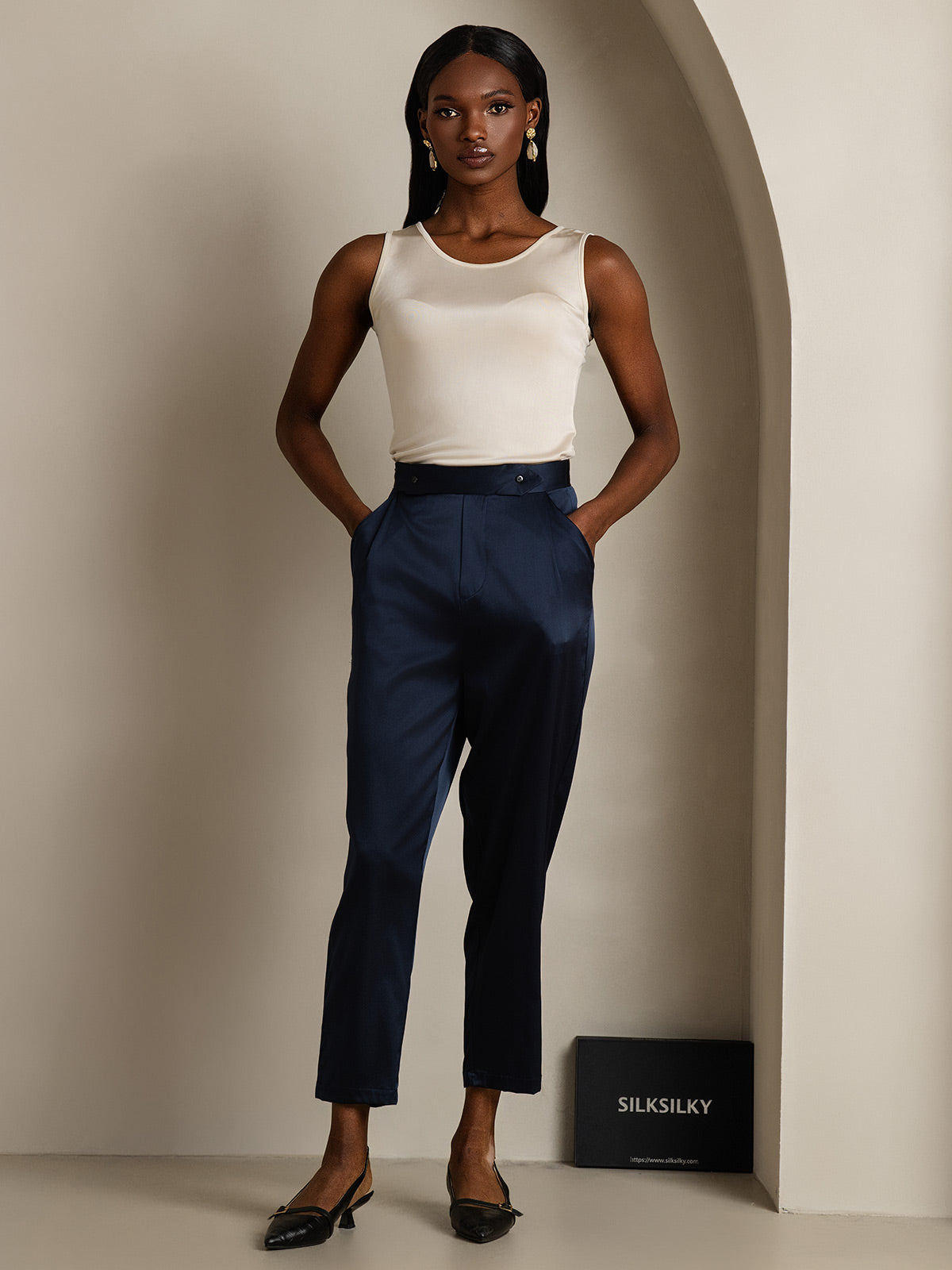 Pure Soie Lounge Col Rond Débardeur