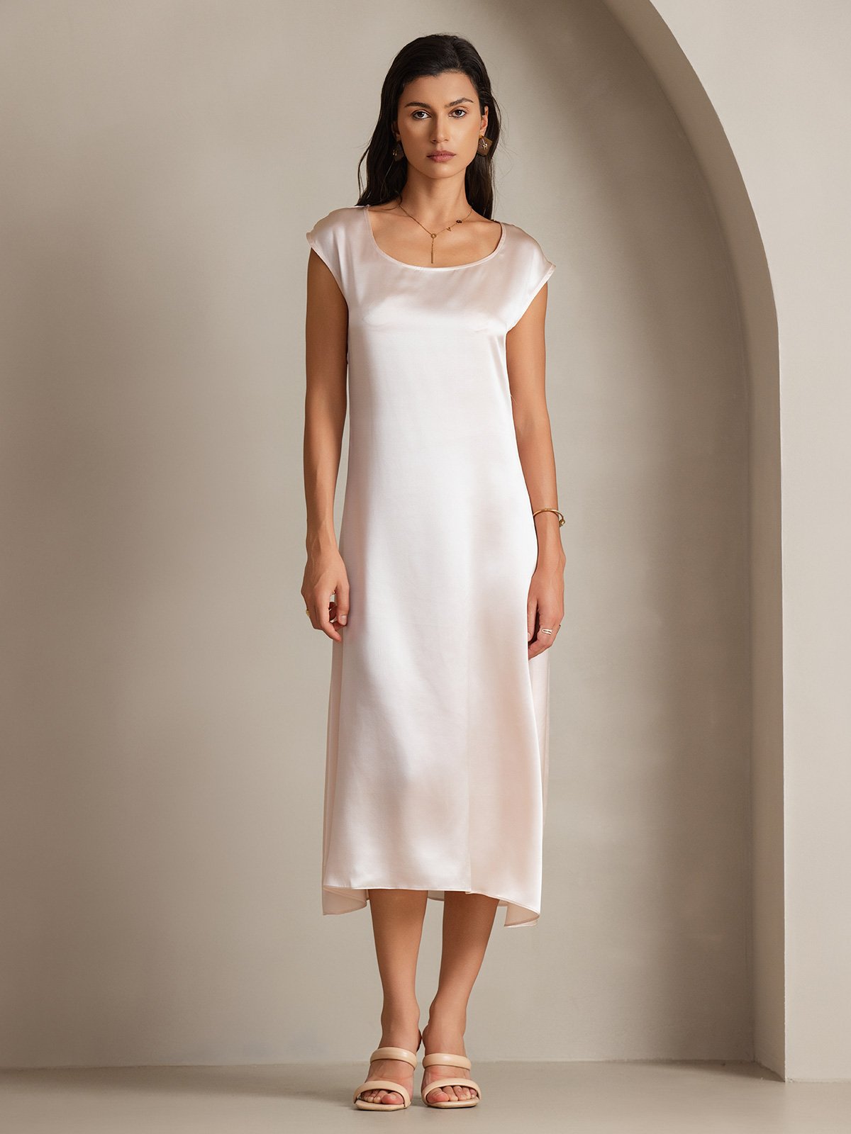 19Momme Robe Décontractée Sans Manches en Soie