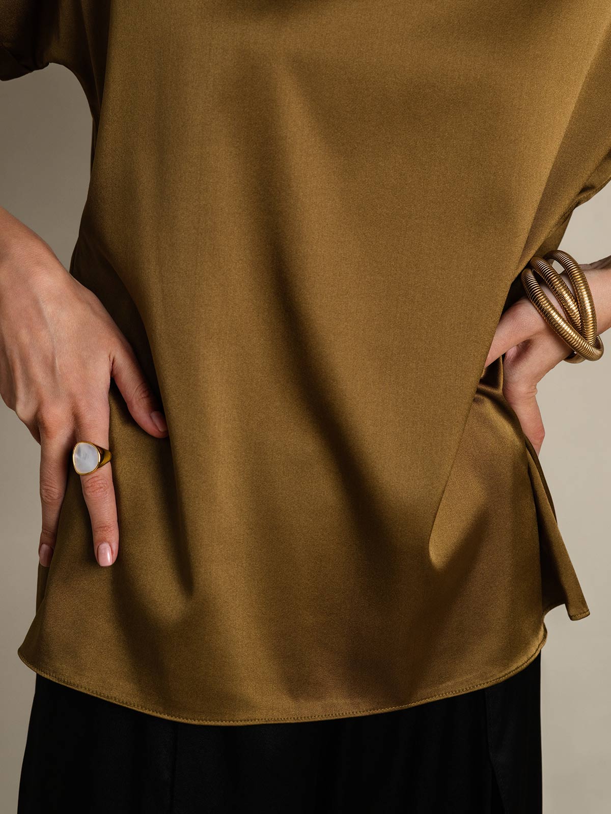 19Momme Soie Décontracté Manches Courtes T-Shirt