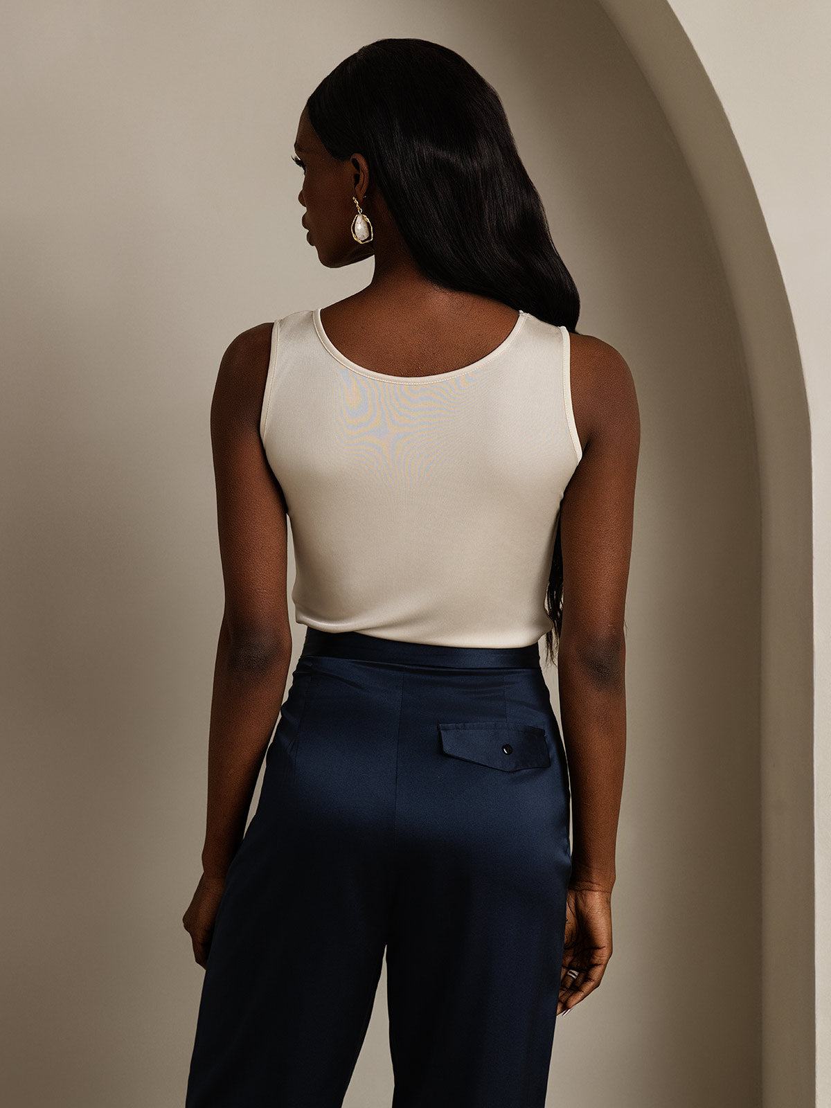 Pure Soie Lounge Col Rond Débardeur